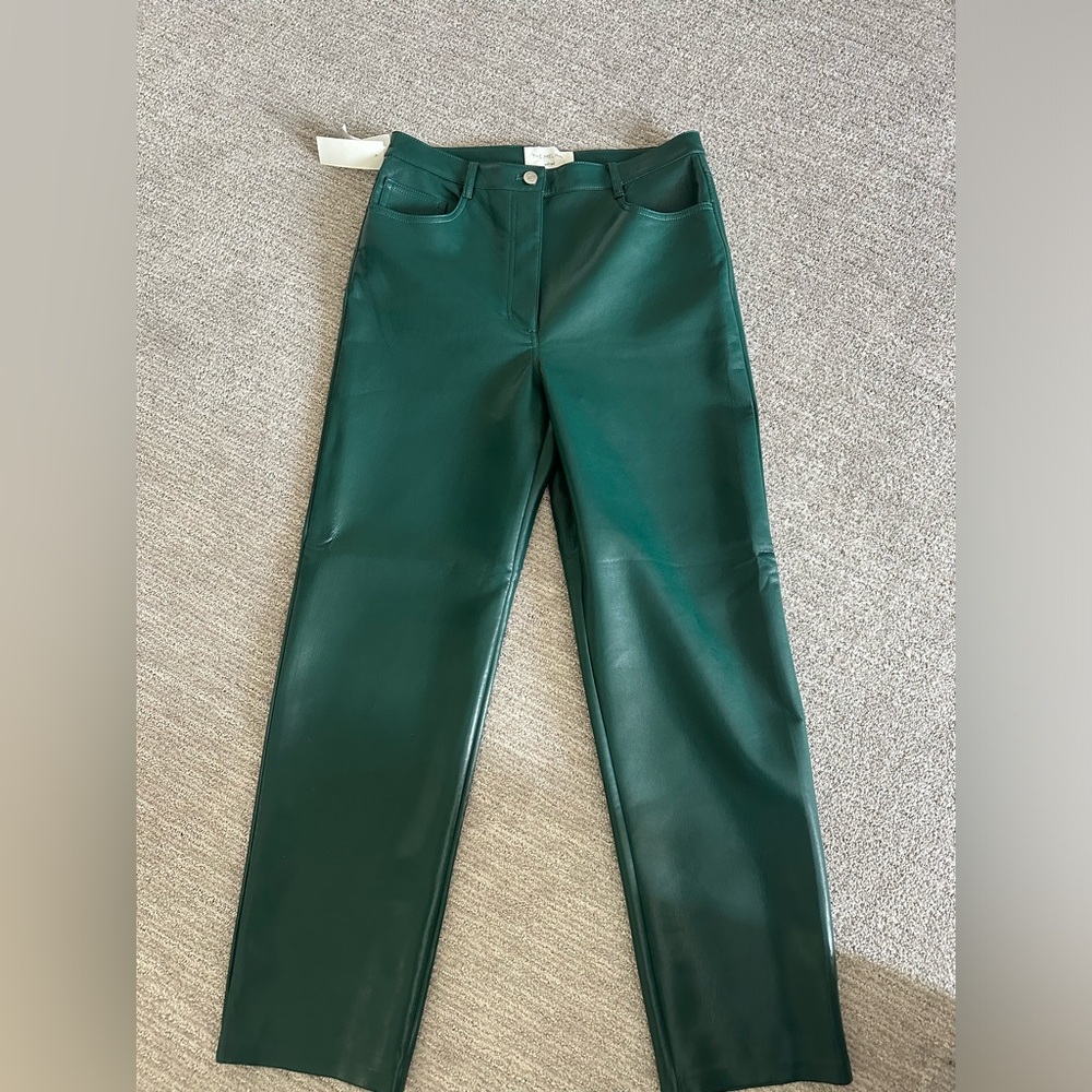 WILFRED MELINA ADVENTURE GREEN LEATHER PANTS